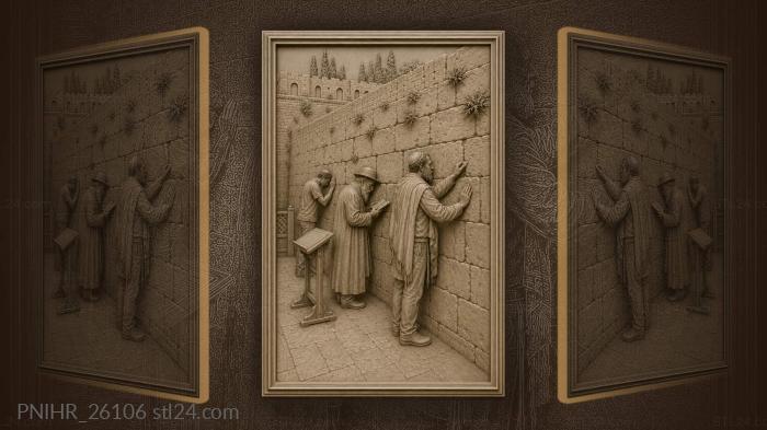 Jerusalem wall prayer pilgrims devotion 3d STL model