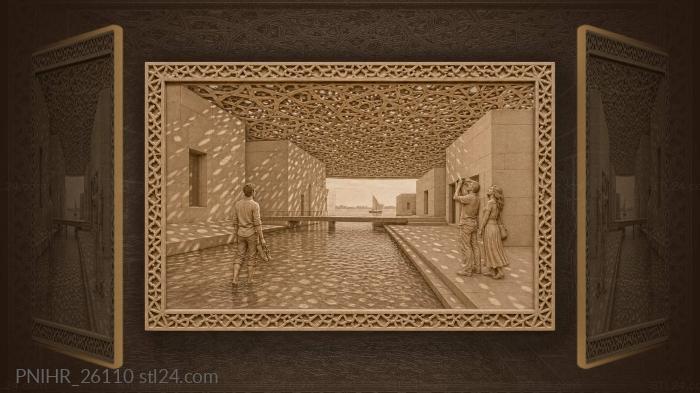 Louvre abu dhabi water reflections light 3d STL model