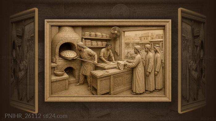 Kuwait bakery fresh flatbread oven 3d STL model