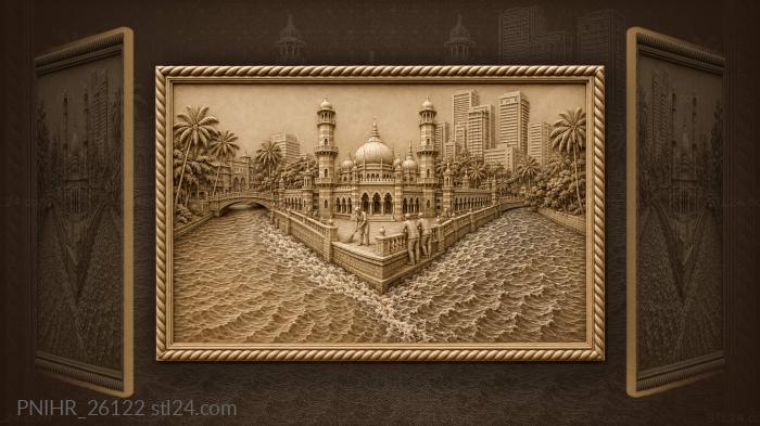 Kuala lumpur mosque river confluence 3d STL model