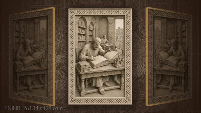 Turning a leaf of the ancient codex 3d STL model