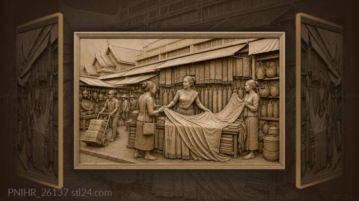 Vientiane silk market bustling trade 3d STL model