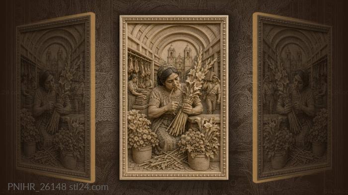 Guatemala market flowers vibrant life 3d STL model