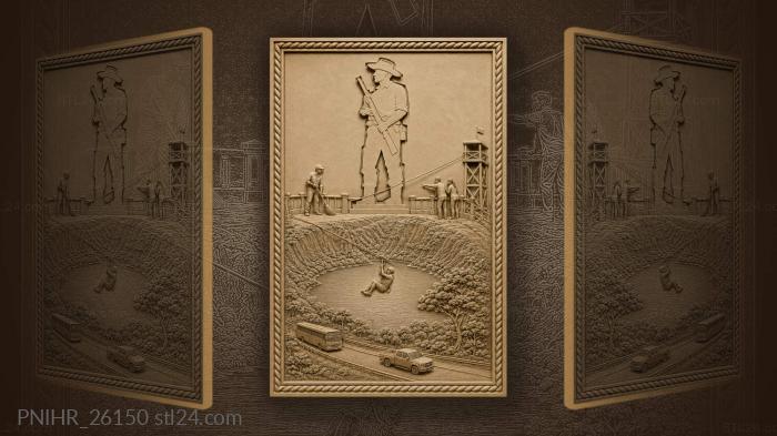 Silhouette monument above the crater lake 3d STL model