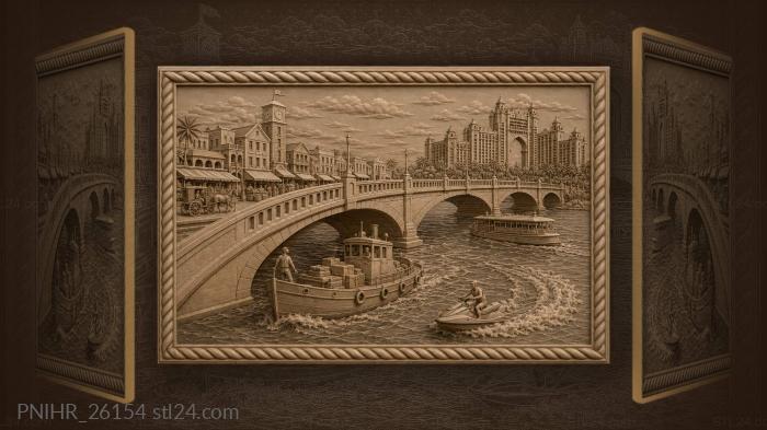 Atlantis bridge nassau harbor scene 3d STL model
