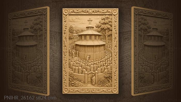 Ethiopian church with faithful worshippers 3d STL model