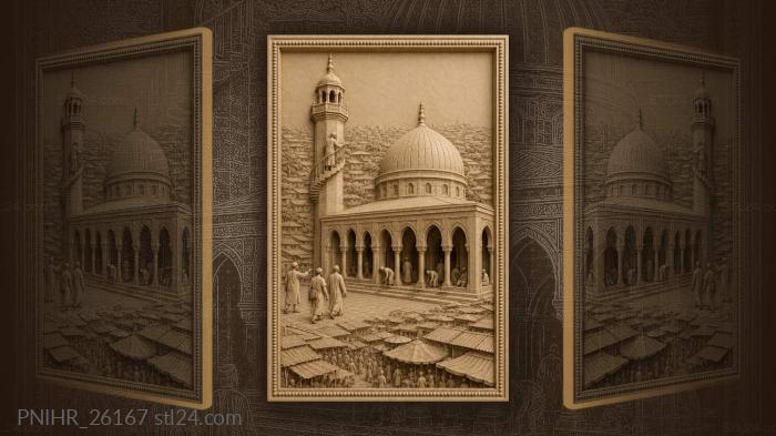 Kampala mosque muezzin and courtyard view 3d STL model