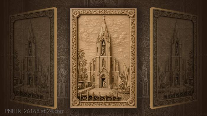 Cathedral spire harbor scene tanzania 3d STL model