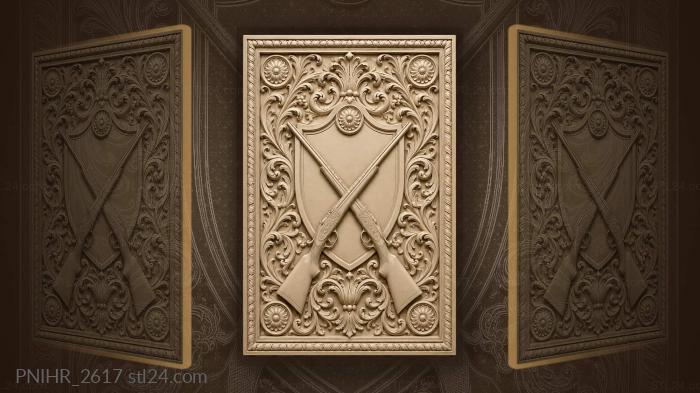 Hunting rifles and central shield rosette 3d STL model