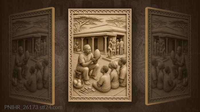 Botswana museum carving eggshell tradition 3d STL model