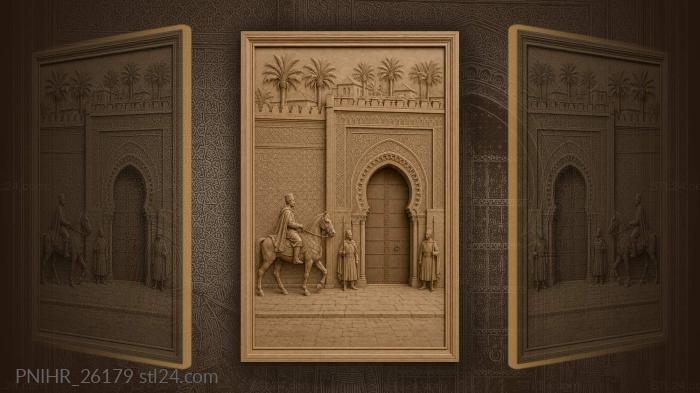 Royal palace gate moroccan guard scene 3d STL model