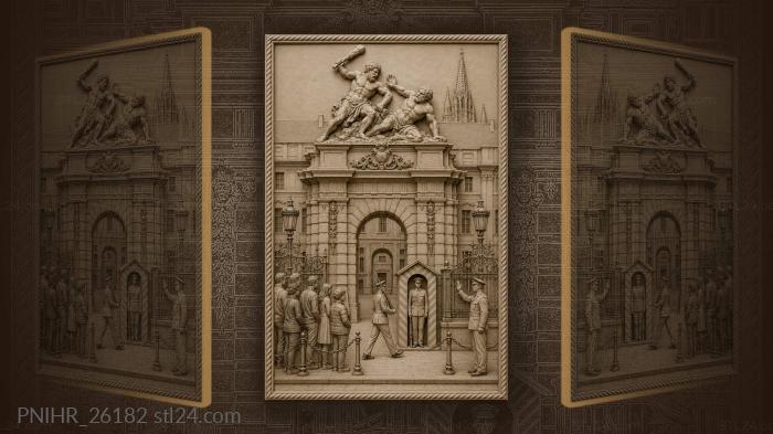 Prague castle gate changing of the guard 3d STL model