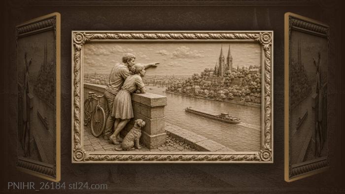 Prague castle lovers riverside view 3d STL model