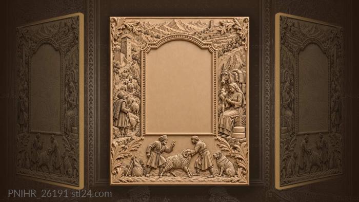 Caucasus mountains shepherd ram bargain scene 3d STL model