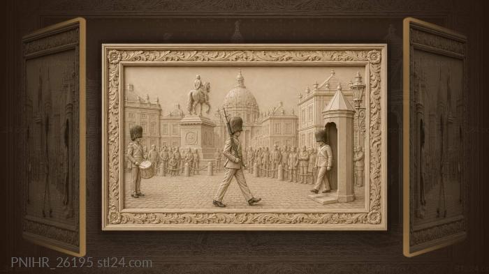 Copenhagen guard change amalienborg square 3d STL model