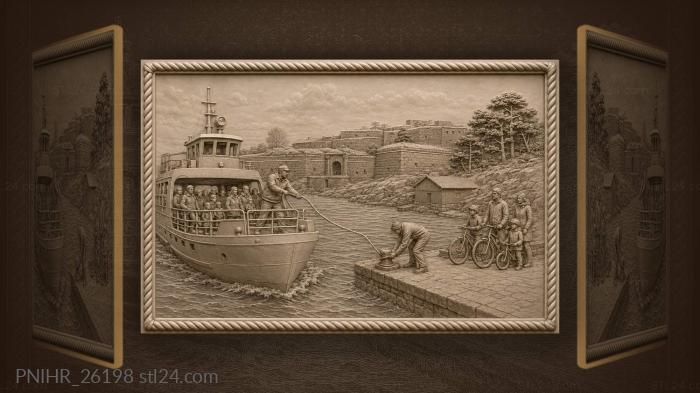 Helsinki fortress ferry and coastal life 3d STL model