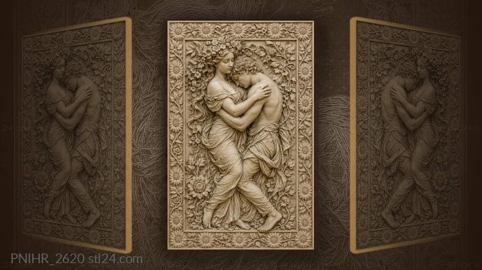 He rests his head on her shoulder 3d STL model