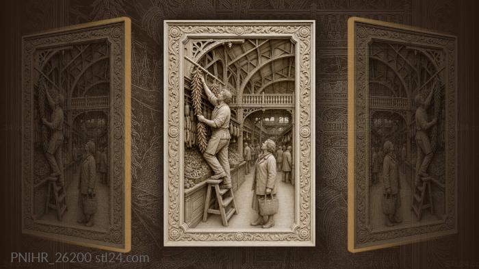 Budapest market paprika stall scene 3d STL model