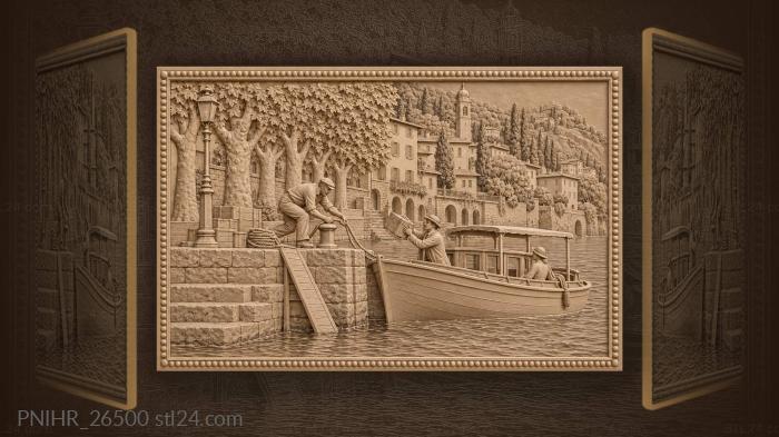 Como ferryman with arriving passenger 3d STL model