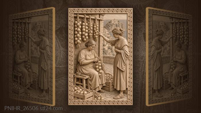 Tropea onion seller market scene 3d STL model