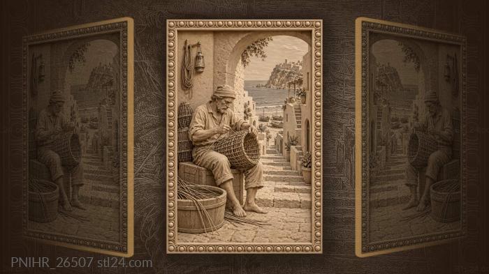 Mending wicker fish trap under arch 3d STL model