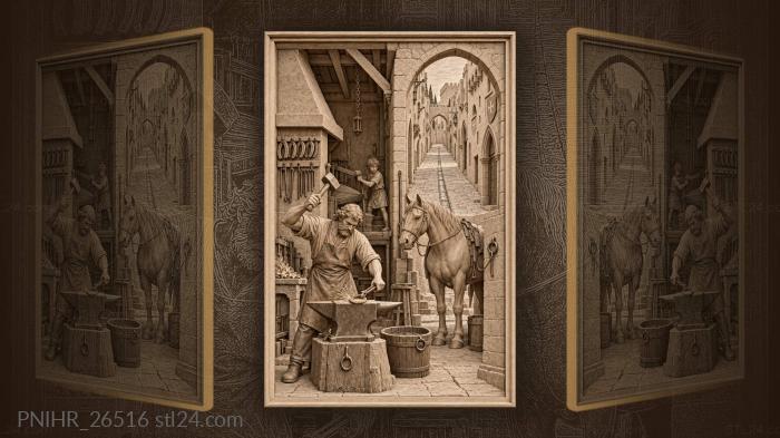 Rhodes forge street blacksmith work 3d STL model