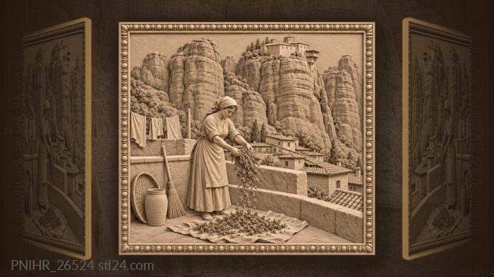 Meteora village life herbal harvest 3d STL model