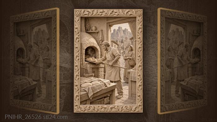 Kalambaka bakery morning light greece 3d STL model