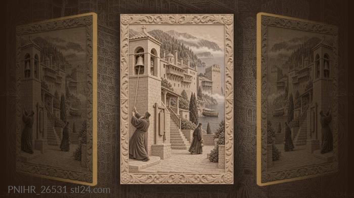 Athos monastery evening bell ringing 3d STL model