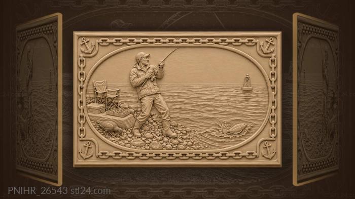 Angler casting towards distant buoy 3d STL model