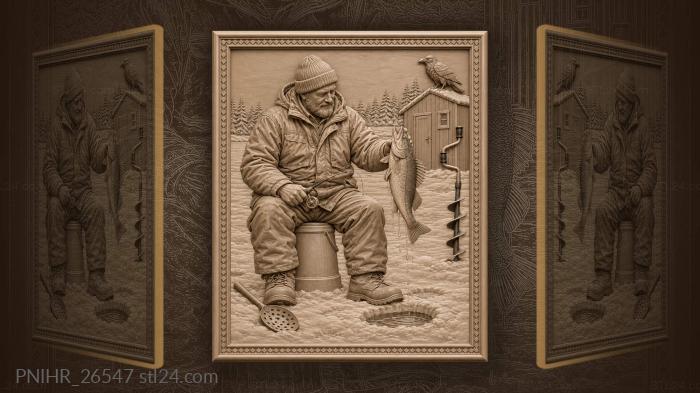 Walleye lifted from hole beneath raven 3d STL model