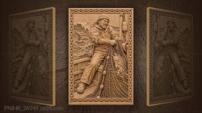Stormy seas and a red snapper 3d STL model