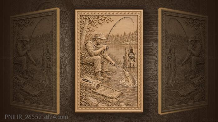 Raccoon watching the pike fight from a stump 3d STL model