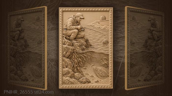 Fisherman casting for summer fluke 3d STL model