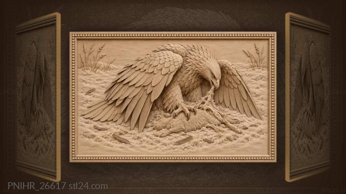 Eagle hunting in winter snow 3d STL model