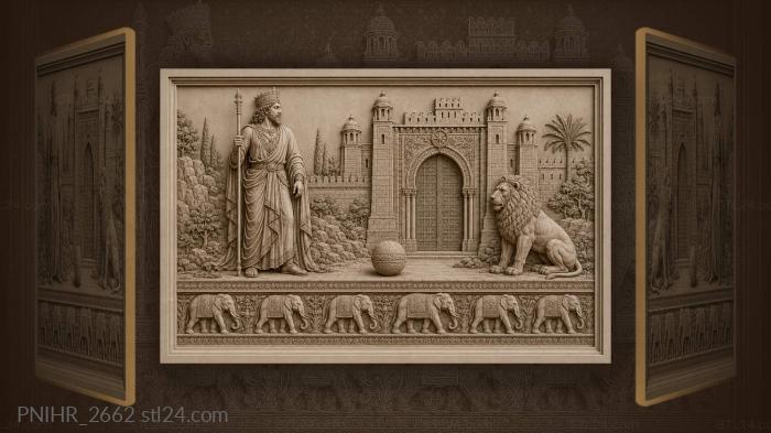 Ruler guarding city with lion 3d STL model