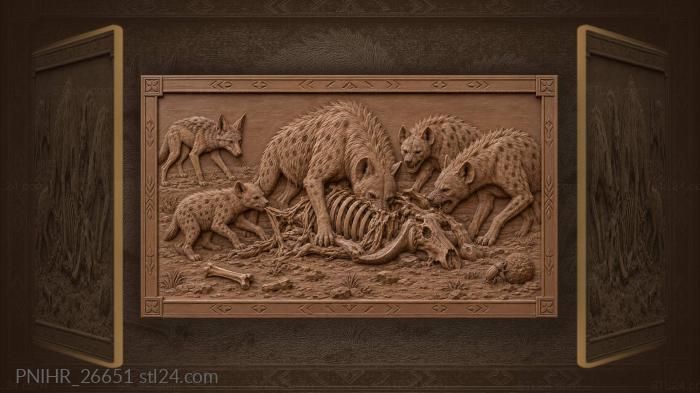 Hyenas feast on savanna kill 3d STL model