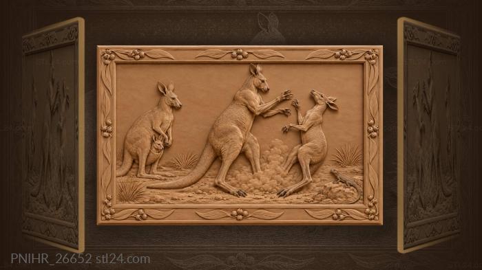 Boxing kangaroos outback dustup 3d STL model