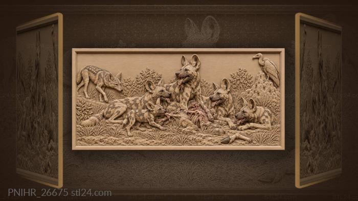 Wild dogs rest after hunt 3d STL model