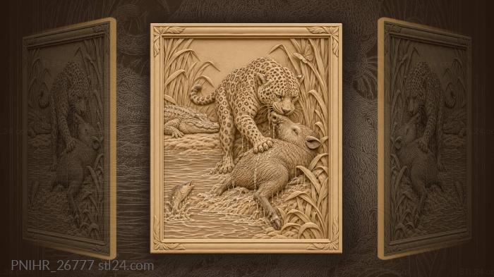 Jaguar’s triumph over river prey 3d STL model