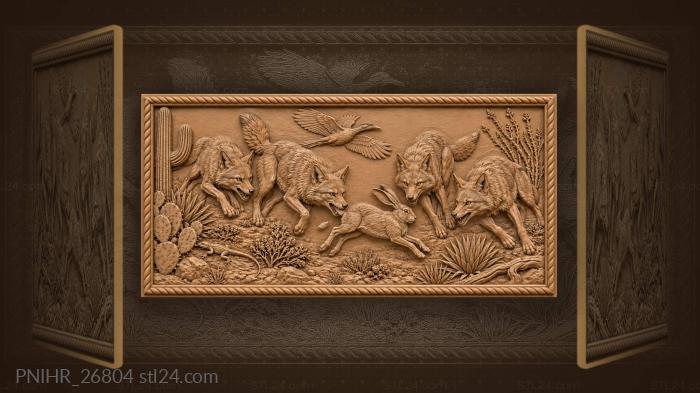 Coyote hunt desert rabbit pursuit 3d STL model
