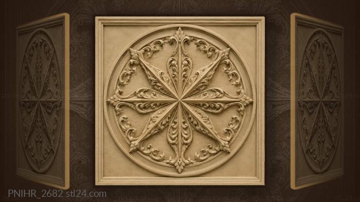 Eight sharp rays on round field 3d STL model