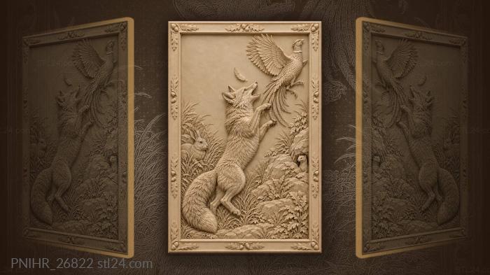 Fox leaps for soaring pheasant 3d STL model
