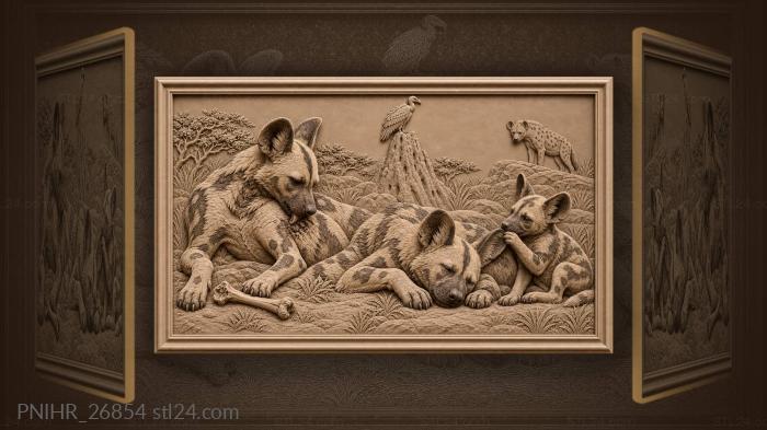 African wildlife circle of life 3d STL model