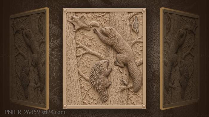 Hunter and prey forest scene 3d STL model