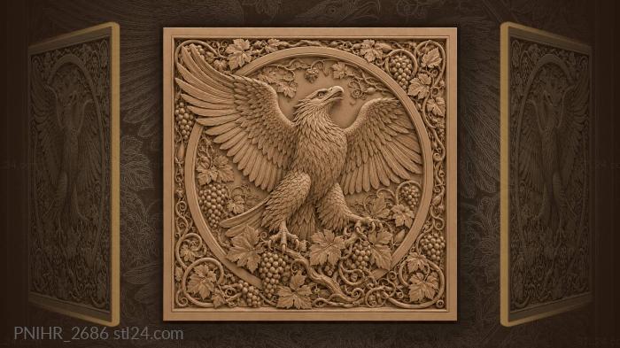 Eagle in a grapevine tangle 3d STL model