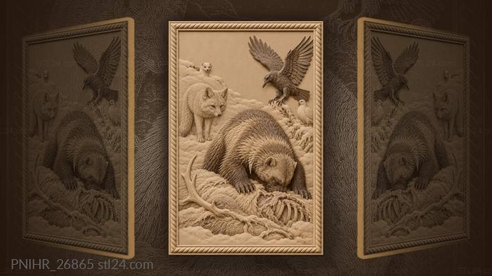Winter feast fierce predator and friends 3d STL model