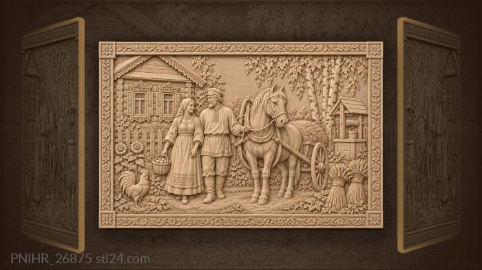 Village welcomes the snowy winter 3d STL model