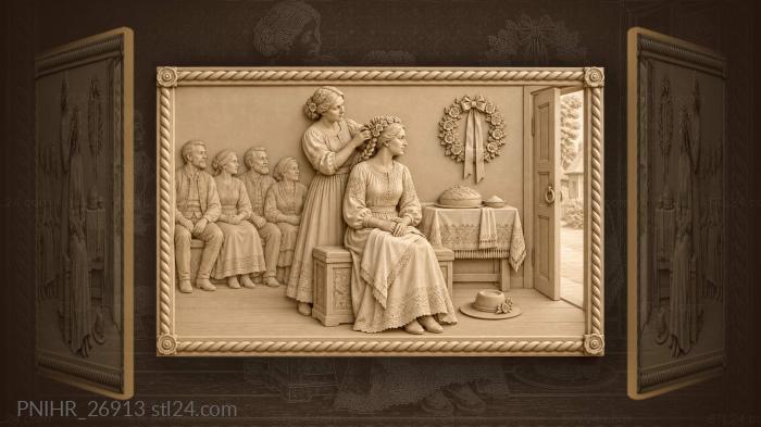 Wedding morning preparations joyful scene 3d STL model