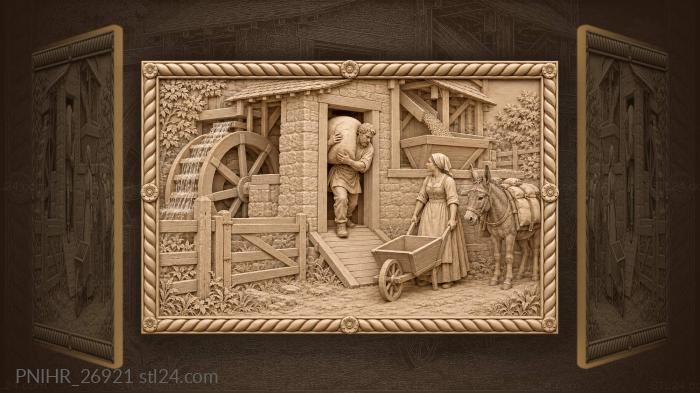 Country mill and harvest time 3d STL model
